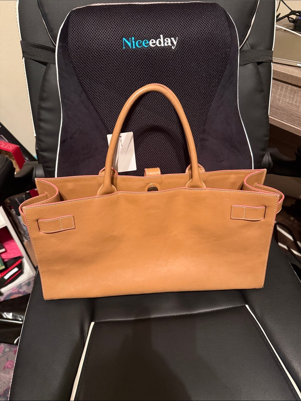 Furla Italian Leather Satchel - Picture 7 of 10